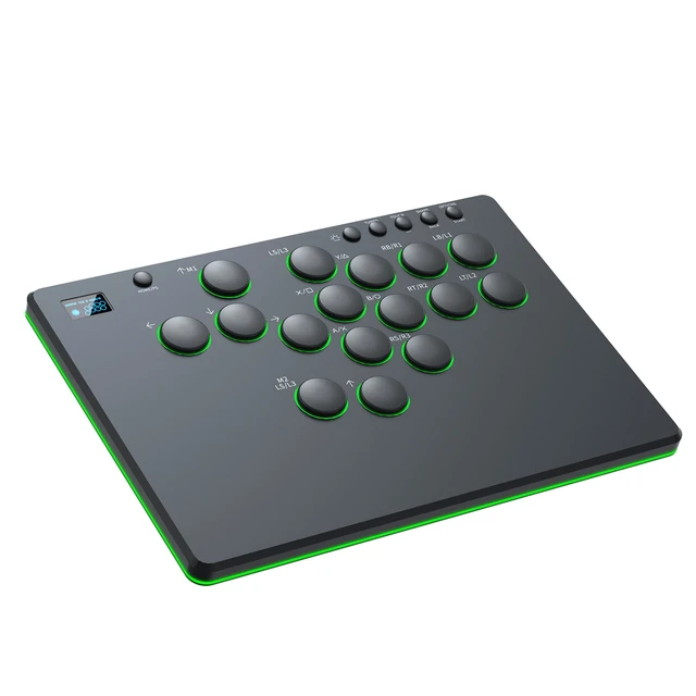 Alt view image 5 of 6 - TOPWOLF R16 Leverless Hitbox Fighting Controller, 16-Key Mechanical Arcade Keyboard with OLED, RGB, SOCD, Hot-Swappable & Remap for PC/PS5/PS4/PS3/Switch/Steam/Raspberry Pi