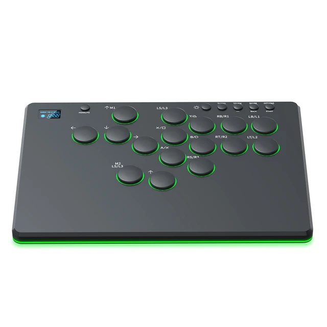 Alt view image 4 of 6 - TOPWOLF R16 Leverless Hitbox Fighting Controller, 16-Key Mechanical Arcade Keyboard with OLED, RGB, SOCD, Hot-Swappable & Remap for PC/PS5/PS4/PS3/Switch/Steam/Raspberry Pi