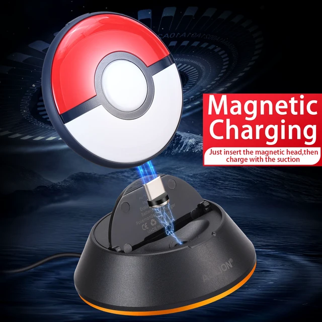 Alt view image 2 of 7 - Magnetic Charging Dock for Pokémon GO Plus+ & Switch Poké Ball - LED Ambient Light, Case-Friendly, 0.1s Fast Charge, 4-Layer Protection, Type-C Cable