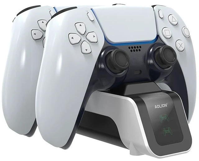 Main image of Aolion PS5 Controller Charging Dock, DualSense Dual Fast Charging Station with Type-C, Contact Charging, LED Indicator, Overcharge Protection, Anti-Slip Silicone, PS5 Gaming Accessories