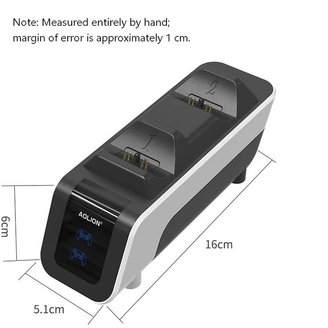 Alt view image 7 of 7 - Aolion PS5 Controller Charging Dock, DualSense Dual Fast Charging Station with Type-C, Contact Charging, LED Indicator, Overcharge Protection, Anti-Slip Silicone, PS5 Gaming Accessories