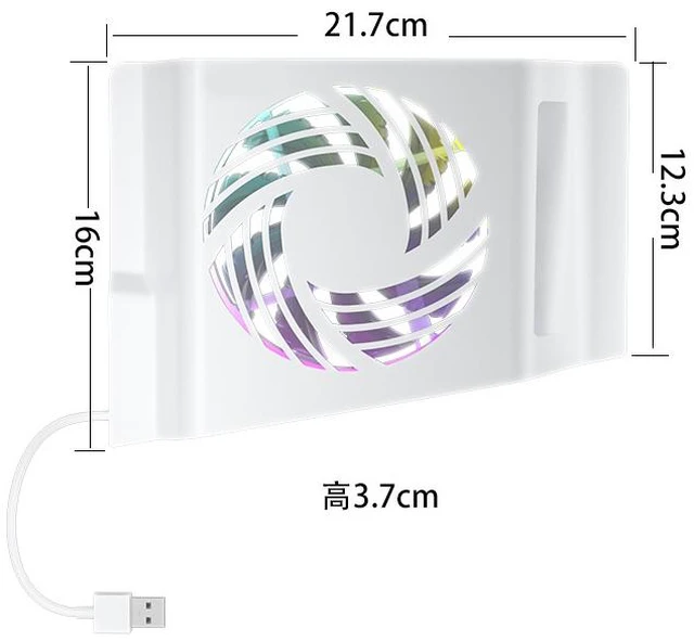 Alt view image 5 of 7 - Aolion PS5 Slim/PS5 Pro Cooling Fan, Smart Temp Control RGB Side Fan, 3-Speed Quiet Cooler, USB 2.0 Hub for Dual Controller Charging