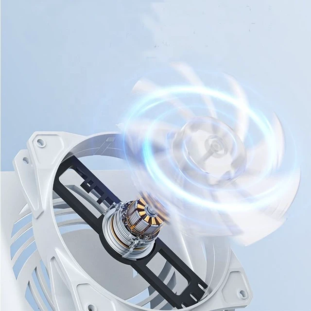 Alt view image 2 of 6 - Aolion PS5 Slim/PS5 Pro Cooling Fan, Smart Temp Control RGB Side Fan, 3-Speed Quiet Cooler, USB 2.0 Hub for Dual Controller Charging PS5 Pro Console