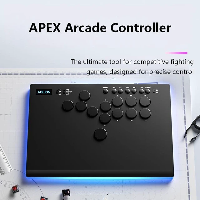 Alt view image 2 of 6 - Aolion PS5 Fighting Keyboard HITBOX Arcade Controller for PC/Switch/Steam/Android/Steam Deck - Kailh Choc Speed Switch, Aluminum Panel, Gasket, RGB, SOCD, Hot-Swap, Dual Type-C
