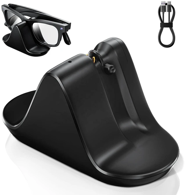 Main image of Aolion Charging Stand for Ray-Ban Meta Smart Glasses, Type-C Charger Dock for Wayfarer RW4008/RW4006, Skyler RW4010, Headliner - 45° Ergonomic, Anti-Slip, Safety Protection