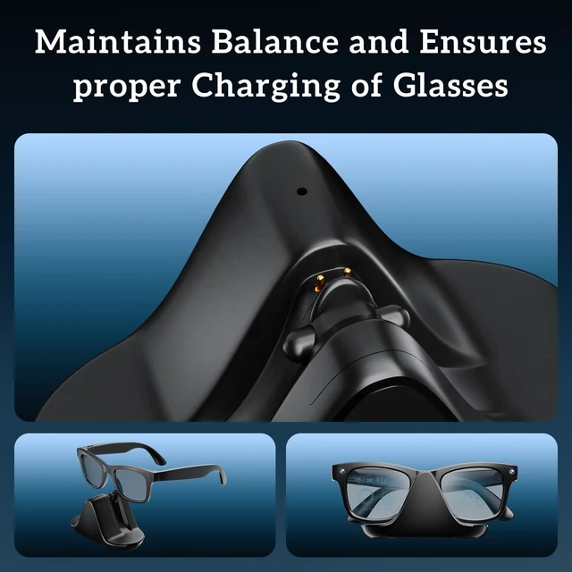 Alt view image 6 of 7 - Aolion Charging Stand for Ray-Ban Meta Smart Glasses, Type-C Charger Dock for Wayfarer RW4008/RW4006, Skyler RW4010, Headliner - 45° Ergonomic, Anti-Slip, Safety Protection