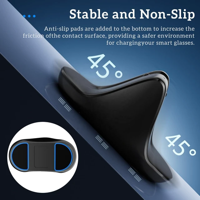 Alt view image 5 of 7 - Aolion Charging Stand for Ray-Ban Meta Smart Glasses, Type-C Charger Dock for Wayfarer RW4008/RW4006, Skyler RW4010, Headliner - 45° Ergonomic, Anti-Slip, Safety Protection