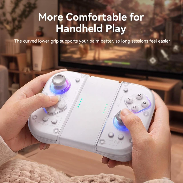Alt view image 2 of 7 - Aolion Wireless Switch 2 Left & Right Controller, Hall Effect Joysticks, Mechanical Buttons & Back Keys, RGB Bluetooth Gamepad for PC/Android/Steam