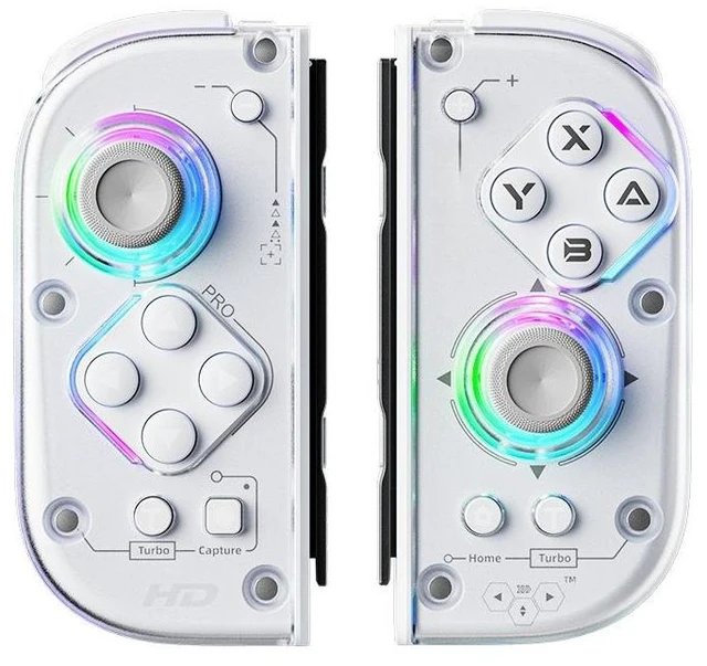 Main image of Aolion J20Pro Switch Left and Right Controllers Hall Effect Joysticks, Mechanical Buttons, NFC Amiibo, HD Vibration, RGB, Macro Back Keys, Wireless for Switch/OLED/Lite, PC, Android, Steam