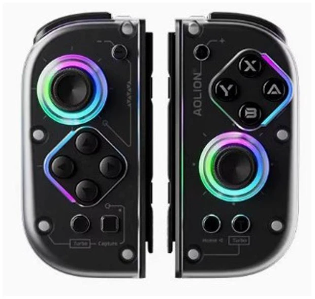 Main image of Aolion Wireless Switch 2 Left & Right Controller, Hall Effect Joysticks, Mechanical Buttons & Back Keys, RGB Bluetooth Gamepad for PC/Android/Steam black