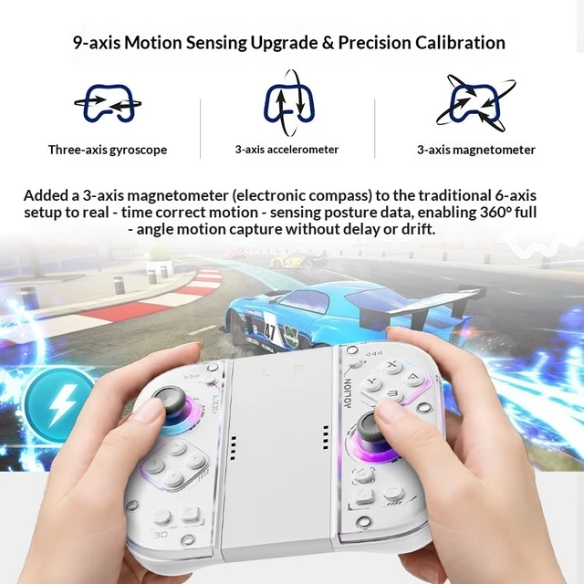 Alt view image 2 of 7 - Aolion J30 Switch 2 Left & Right Controllers, TMR Joysticks, Mechanical Buttons, Macro Back Keys, RGB, 9-Axis Gyro, One-Tap Wake for Switch 1/2, PC/Android/Steam