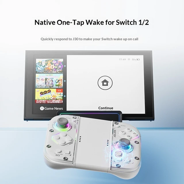 Alt view image 7 of 7 - Aolion J30 Switch 2 Left & Right Controllers, TMR Joysticks, Mechanical Buttons, Macro Back Keys, RGB, 9-Axis Gyro, One-Tap Wake for Switch 1/2, PC/Android/Steam