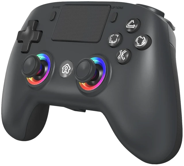 Alt view image 2 of 5 - PS4 Wireless Controller with RGB Light, Bluetooth Gamepad for PS4/PC, Macro Programming Back Buttons, Touchpad, Dual Vibration, 600mAh, Type-C