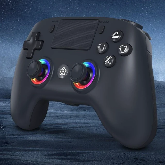 Alt view image 5 of 5 - PS4 Wireless Controller with RGB Light, Bluetooth Gamepad for PS4/PC, Macro Programming Back Buttons, Touchpad, Dual Vibration, 600mAh, Type-C