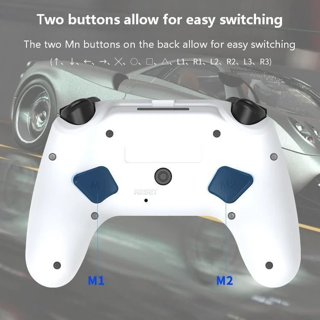 Alt view image 4 of 4 - TOPWOLF Wireless PS4 Controller for PS4/PC, Bluetooth Gaming Gamepad with 6-Axis Motion, Turbo & Macro, Back Buttons, Touchpad, 3.5mm Audio, Dual Vibration, 600mAh