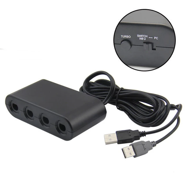 Alt view image 3 of 7 - TOPWOLF GameCube Controller Adapter for Wii U, PC & Switch 4-Port NGC Converter with Turbo Function, Fast Platform Switching, No Lag
