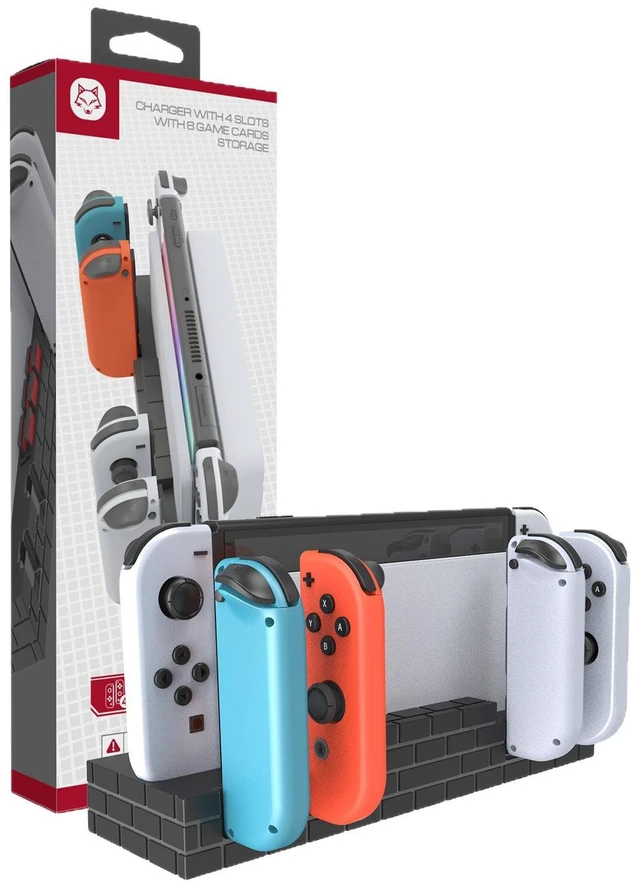 Main image of TOPWOLF Switch Console Storage Stand & Joy-Con 4-in-1 Charging Dock, LED Indicator, Chip Temperature Control, Safe Charging Station with USB Port black