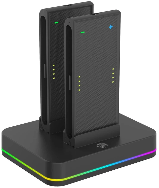 Alt view image 4 of 5 - TOPWOLF Switch 2 Joy-Con Charging Grip, 4-in-1 RGB Charging Dock for Switch 2 Controllers, Charge While Playing, Detachable Grip, 3 Light Modes, 5V/2A