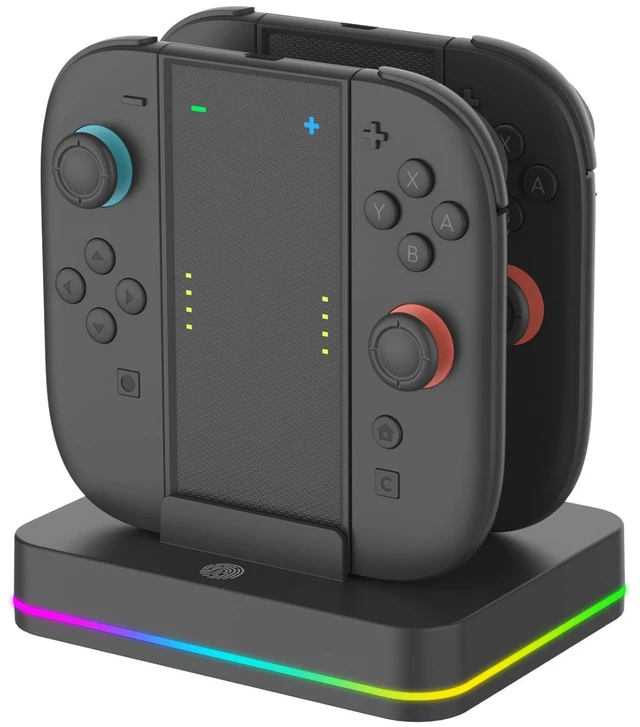 Alt view image 2 of 5 - TOPWOLF Switch 2 Joy-Con Charging Grip, 4-in-1 RGB Charging Dock for Switch 2 Controllers, Charge While Playing, Detachable Grip, 3 Light Modes, 5V/2A