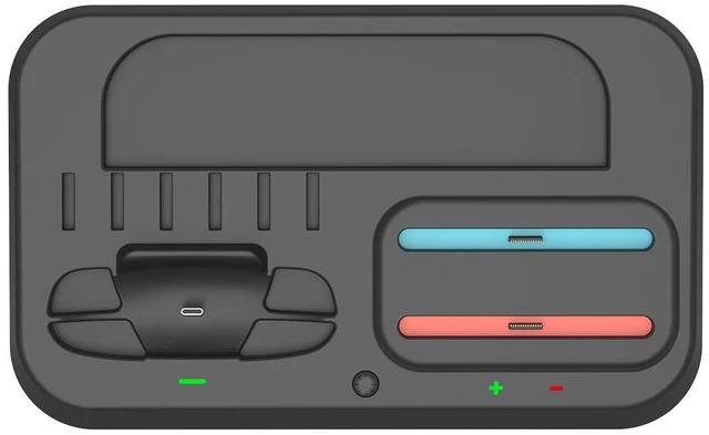 Alt view image 3 of 5 - TOPWOLF Switch 2 Charging Dock & Controller Storage Stand with RGB Light, Fast Charging Station for Joy-Con & Pro Controller, 6 Game Card Slots, Magnetic Type-C