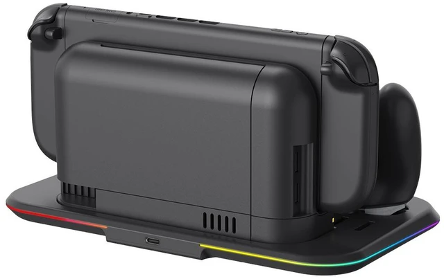 Alt view image 5 of 5 - TOPWOLF Switch 2 Charging Dock & Controller Storage Stand with RGB Light, Fast Charging Station for Joy-Con & Pro Controller, 6 Game Card Slots, Magnetic Type-C
