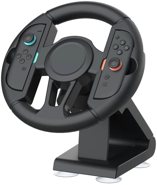 Alt view image 2 of 7 - TOPWOLF Racing Game Steering Wheel for Switch & Switch 2, Detachable Joy-Con Wheel with 4 PVC Suction Cups, 270° Rotation, 2-in-1 Handheld & Dock Mode, Foldable ABS Grip