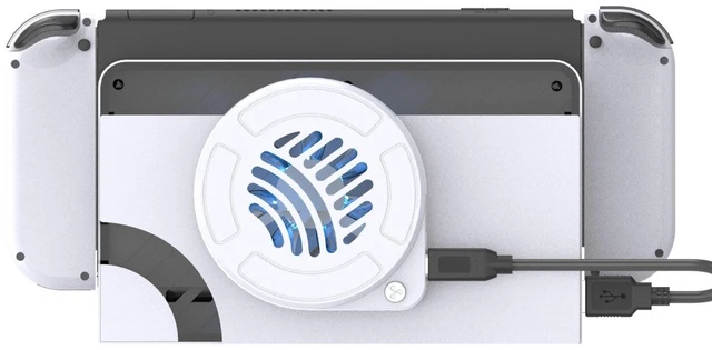 Alt view image 2 of 4 - TOPWOLF Replacement Back Cover for Switch OLED Dock with Built-in Silent Cooling Fan, USB Expansion, LED Blue Light, Type-C Powered, One-Key Control, 5500RPM