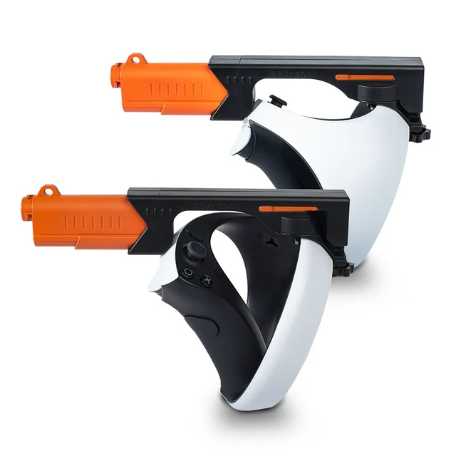 Alt view image 5 of 7 - VR Gun Stock Accessory for PS VR2 Shooting Games, 2-in-1 Pistol & Rifle Mode, Magnetic Quick-Install Controller Stock, Lightweight ABS, Realistic Design