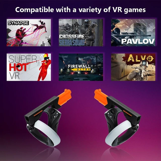 Alt view image 6 of 7 - VR Gun Stock Accessory for PS VR2 Shooting Games, 2-in-1 Pistol & Rifle Mode, Magnetic Quick-Install Controller Stock, Lightweight ABS, Realistic Design