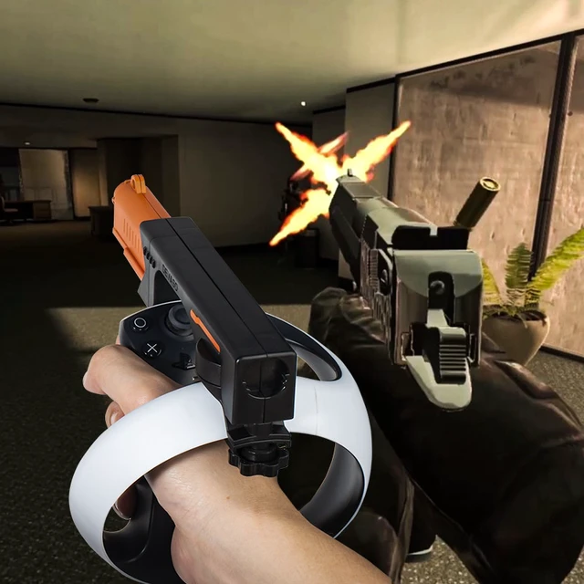 Alt view image 7 of 7 - VR Gun Stock Accessory for PS VR2 Shooting Games, 2-in-1 Pistol & Rifle Mode, Magnetic Quick-Install Controller Stock, Lightweight ABS, Realistic Design