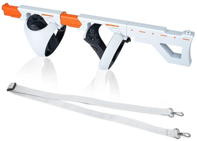 Main image of VR Gun Stock Accessory for PS VR2 Shooting Games, 2-in-1 Pistol & Rifle Mode, Magnetic Quick-Install Controller Stock, Lightweight ABS, Realistic Design White