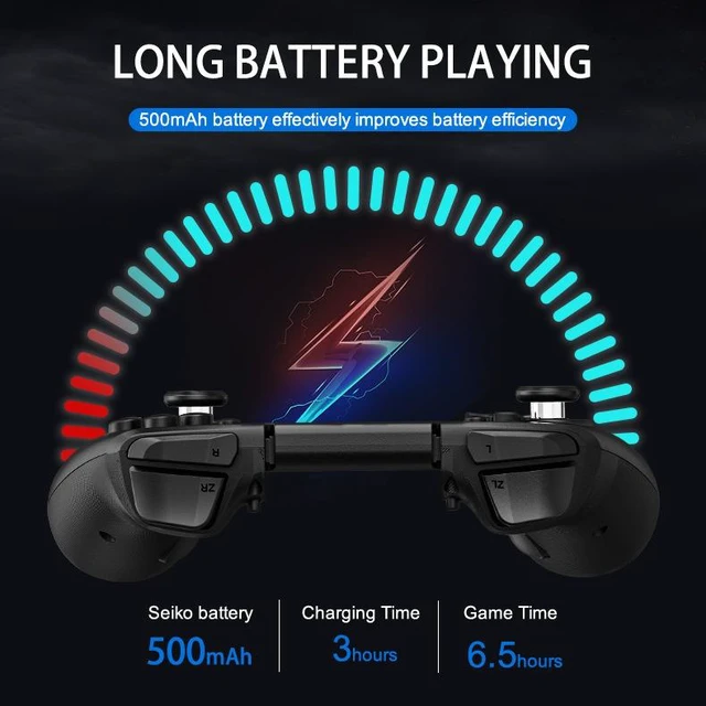 Alt view image 5 of 7 - LinYuvo Wireless Left & Right Controller for Switch/OLED, RGB Light, 6-Axis Motion, Turbo & Back Keys, Wake-Up, Bluetooth Joy Pad Replacement
