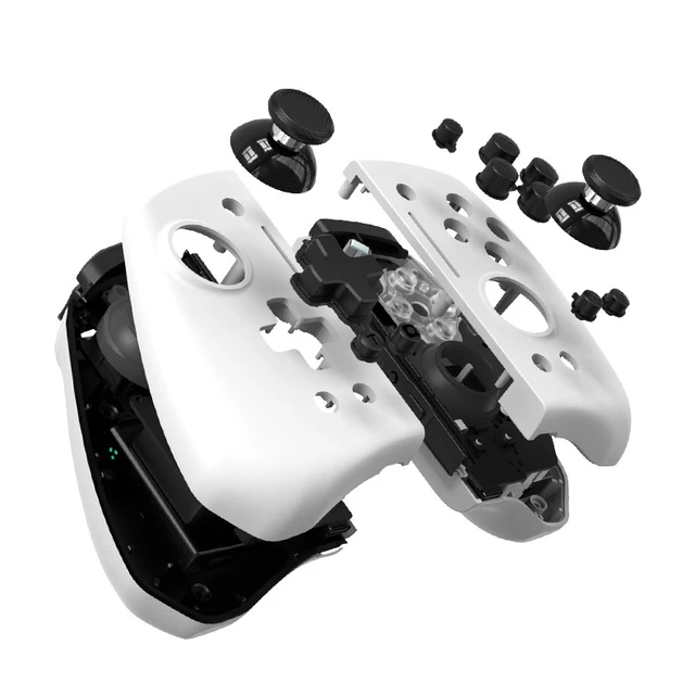 Alt view image 5 of 7 - LinYuvo Wireless Left & Right Controller for Switch/OLED, RGB Light, 6-Axis Motion, Turbo & Back Keys, Wake-Up, Bluetooth Joy Pad Replacement white