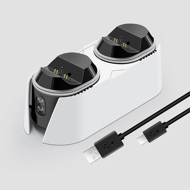 Alt view image 7 of 7 - PS5 Controller Charging Dock, Dual Touch Charging Station for DualSense Controllers, Fast Charger with Type-C Cable, LED Breathing Light, Overvoltage Protection