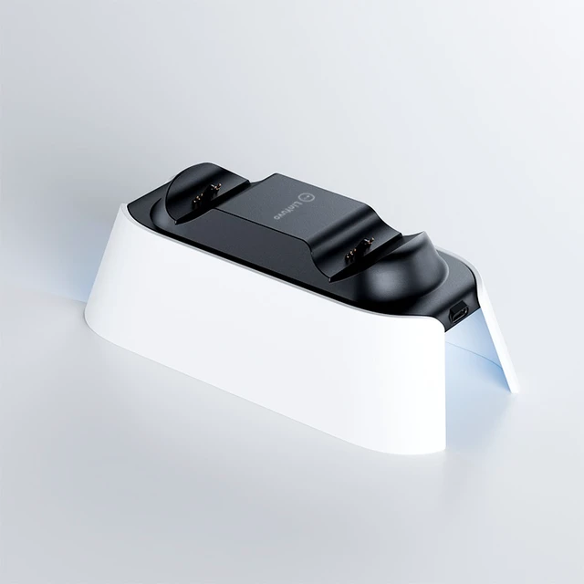 Alt view image 5 of 6 - LinYuvo PS5 Controller Charging Dock, Dual Fast Charger & Storage Display Stand with RGB Ambient Light, 3-Hour Charge, Type-C Touch Charging for 2 PS5 Controllers