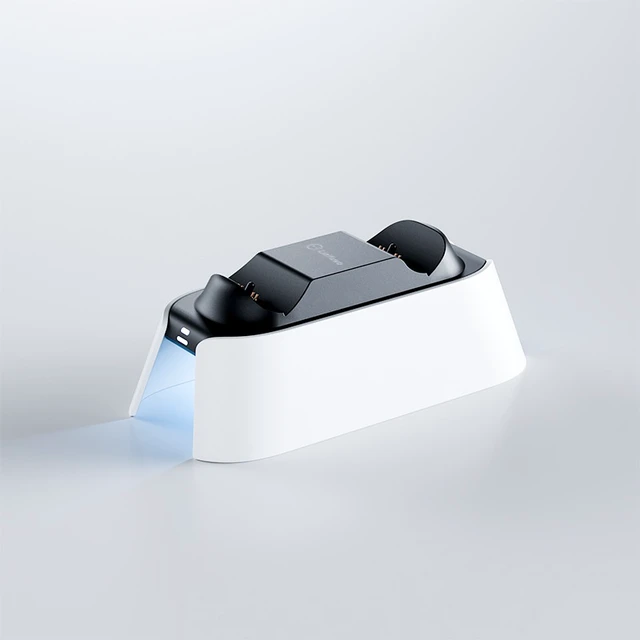 Alt view image 6 of 6 - LinYuvo PS5 Controller Charging Dock, Dual Fast Charger & Storage Display Stand with RGB Ambient Light, 3-Hour Charge, Type-C Touch Charging for 2 PS5 Controllers