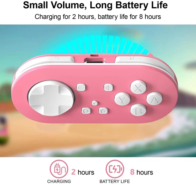 Alt view image 3 of 5 - LinYuvo Wireless Controller for Switch/Lite/OLED, PC, Android/iOS, Mini Bluetooth Pro-Style Gamepad, Adjustable RGB Light, 180mAh 8H Battery, Vibration