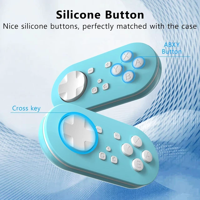 Alt view image 2 of 5 - LinYuvo Wireless Controller for Switch/Lite/OLED, PC, Android/iOS, Mini Bluetooth Pro-Style Gamepad, Adjustable RGB Light, 180mAh 8H Battery, Vibration Blue