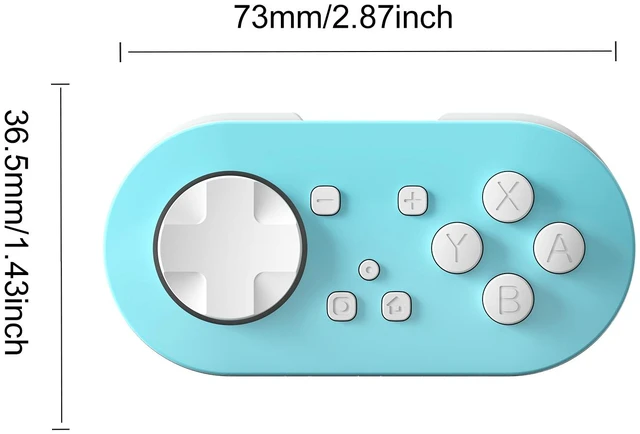 Alt view image 5 of 5 - LinYuvo Wireless Controller for Switch/Lite/OLED, PC, Android/iOS, Mini Bluetooth Pro-Style Gamepad, Adjustable RGB Light, 180mAh 8H Battery, Vibration Blue