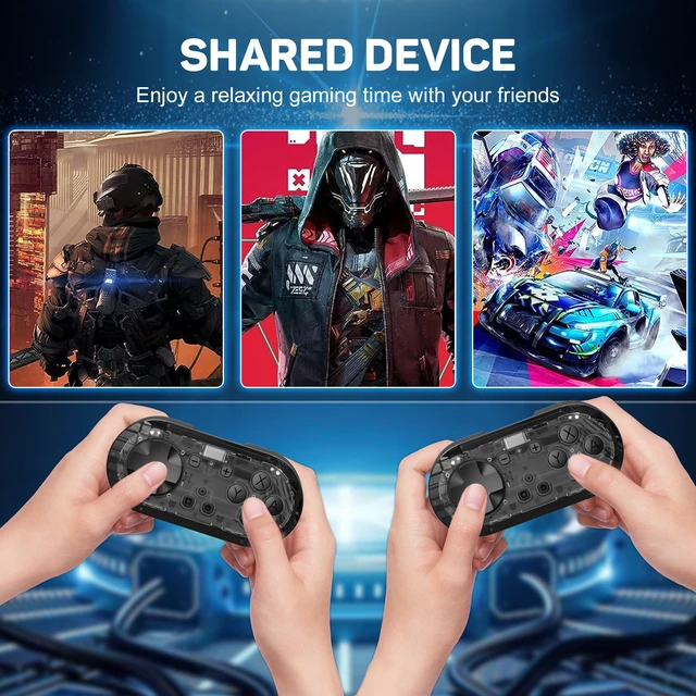 Alt view image 3 of 7 - LinYuvo Wireless Controller for Switch/Lite/OLED, PC, Android/iOS, Mini Bluetooth Pro-Style Gamepad, Adjustable RGB Light, 180mAh 8H Battery, Vibration Transparent black