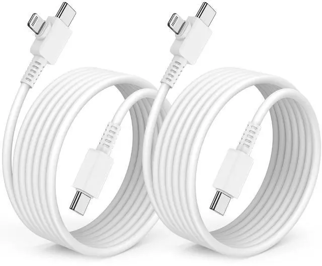Main image of 2 in 1 iPhone Fast Charger Cable 10ft, Long Type C to C Charging Cord/USB C to Lightning for Apple iPhone 17 Pro Max/17 Air/16 Pro Max/16/15 Plus/14 Pro/13/12 Mini/11/XS/XR/X/8/7 Plus/iPad Air/MacBook