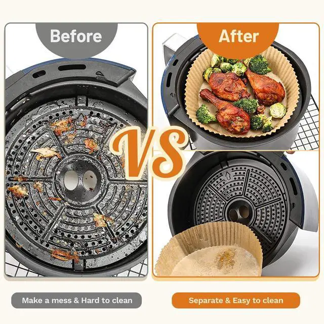 Alt view image 5 of 6 - Ailifeer Air Fryer Liners Disposable 6.3 inch Round,100PCS for AirFryer