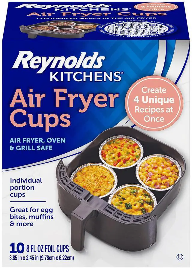Main image of Kitchens Disposable Air Fryer Cups, 10pk, 8fl oz | Individual Portion Baking Cups, Air Fryer, Oven, and Grill Safe, Great for Quick Meal Prep, Egg Bites, Muffins, and More