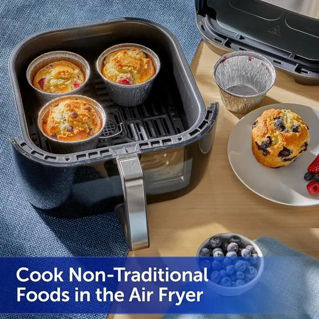 Alt view image 5 of 5 - Kitchens Disposable Air Fryer Cups, 10pk, 8fl oz | Individual Portion Baking Cups, Air Fryer, Oven, and Grill Safe, Great for Quick Meal Prep, Egg Bites, Muffins, and More