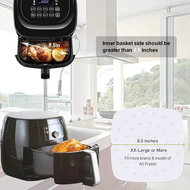 Alt view image 3 of 7 - Air Fryer Liners - 8.5 Inches, 100pcs Premium Perforated Parchment Paper Compatible with Philips, Cozyna, Secura, NuWave Brio, Chefman, GoWISE USA, BLACK+DECKER, COSORI and More Air fryers