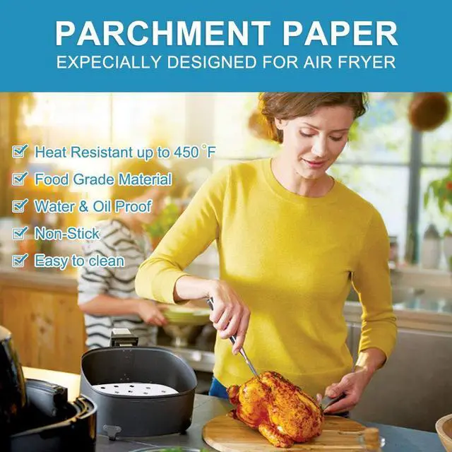Alt view image 5 of 7 - Air Fryer Liners - 8.5 Inches, 100pcs Premium Perforated Parchment Paper Compatible with Philips, Cozyna, Secura, NuWave Brio, Chefman, GoWISE USA, BLACK+DECKER, COSORI and More Air fryers