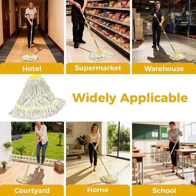 Alt view image 5 of 6 - SOBONNE Indoor Cotton Mop with Strings for Floor Cleaning