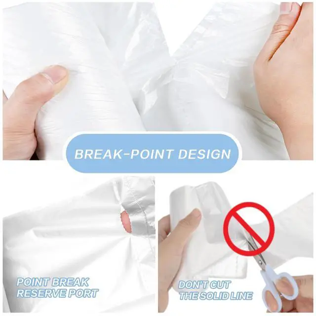 Alt view image 3 of 7 - Small Trash Bags 4 Gallon - 108 Count Leakage-Proof 4 Gallon Trash Bag, Small Garbage Bags for Office Bedroom Bathroom Mini Trash Bags, Unscented White 15L Small Trash Can Liners