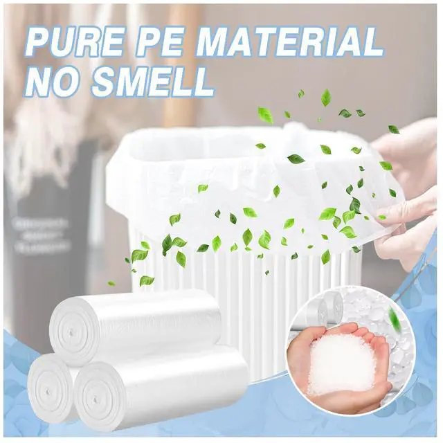 Alt view image 7 of 7 - Small Trash Bags 4 Gallon - 108 Count Leakage-Proof 4 Gallon Trash Bag, Small Garbage Bags for Office Bedroom Bathroom Mini Trash Bags, Unscented White 15L Small Trash Can Liners