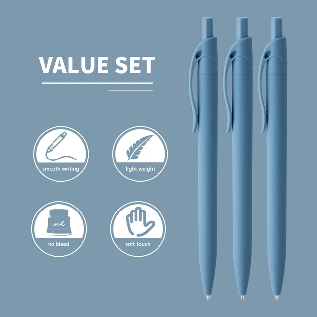 Alt view image 3 of 6 - Pens Bulk, 50 Pack No Bleed Click Pens, Wholesale Retractable Ballpoint Pens, Pen Medium Point, Smooth Ink Pen, 1.0MM Blue Ink